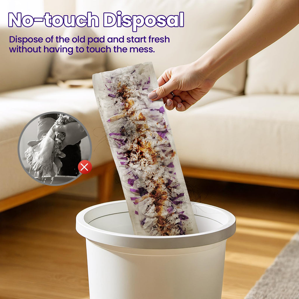 Power Mop Refills, 24 Count Disposable Pads for Swiffer Powermop Mopping - Thickness, Absorbent, Quick Cleaning, Suit All Multi-Surface, [Non-Vacuum Packaged] to Keeps Fluffy