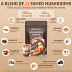 Mushroom Coffee 11 in 1 Mushrooms with Ashwagandha, Lion's Mane, Reishi, Cordyceps, Shiitake, King Oyster & Turkey Tail,Instant Coffee Powder for Energy, Focus, Memory & Immunity Support(30 Servings)