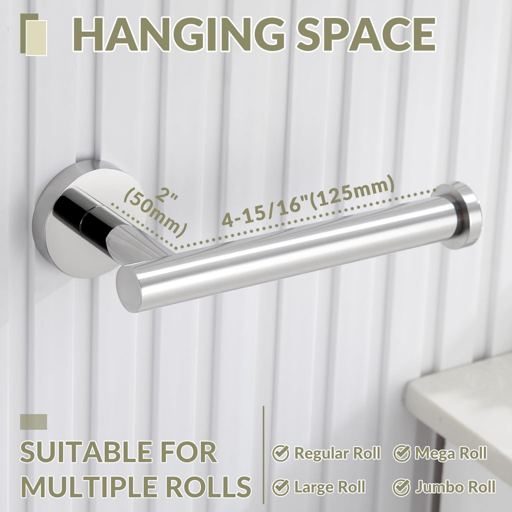 Toilet Paper Holder Polished Chrome, APLusee 304 Stainless Steel Tissue Roll Hanger, Round TP Roll Dispenser for Bathroom Kitchen Washroom, Wall Mount