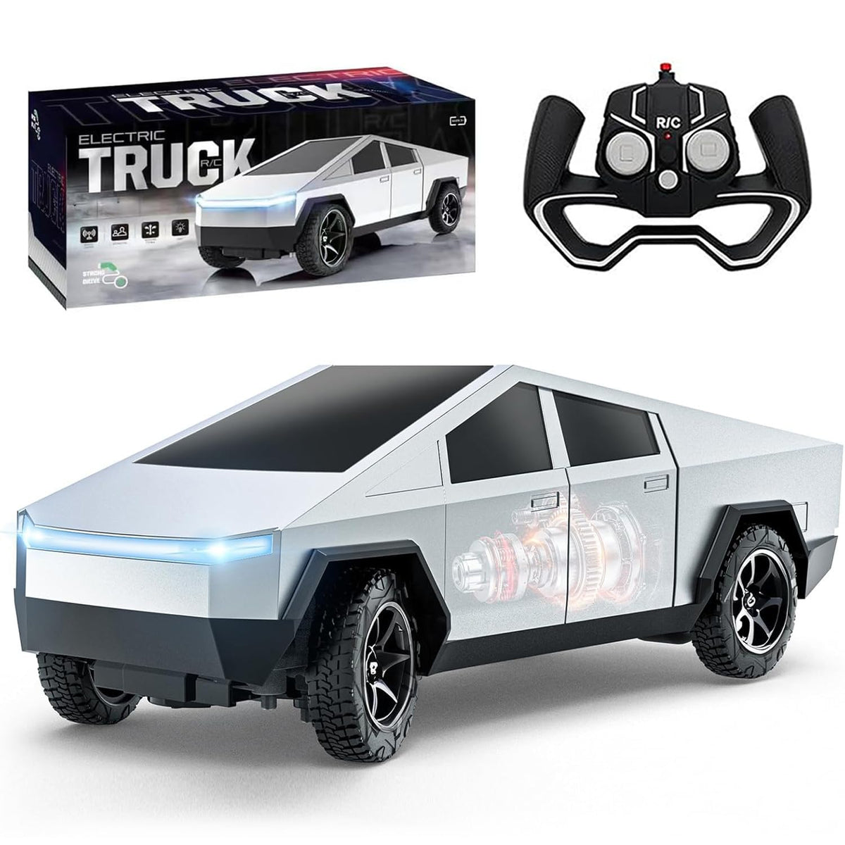 Vefercen RC Car Toys，All Terrain 2.4GHz RC Truck for Boys Aged 3-8, 8-12