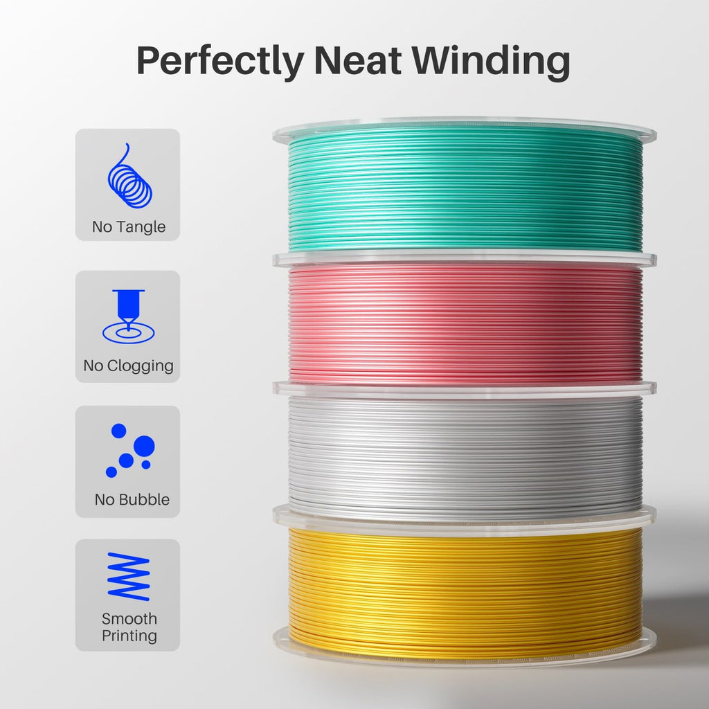 ELEGOO Silk PLA 3D Printer Filament 1.75mm Dual Color Black Green 1KG