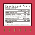 Doctor's Recipes Iron Supplement, Iron Bisglycinate with Vitamin C, B6, Folate & B12, Non-Constipating, Stomach Friendly, Gentle Iron Pills, 60 Vegan Caps