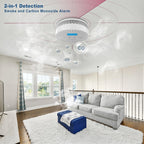 5 Pack Smoke Detector Carbon Monoxide Detector Combo Battery Powered,Carbon Monoxide Detector Smoke Alarm with Test Button,Smoke and Carbon Monoxide Detector with Digital Display
