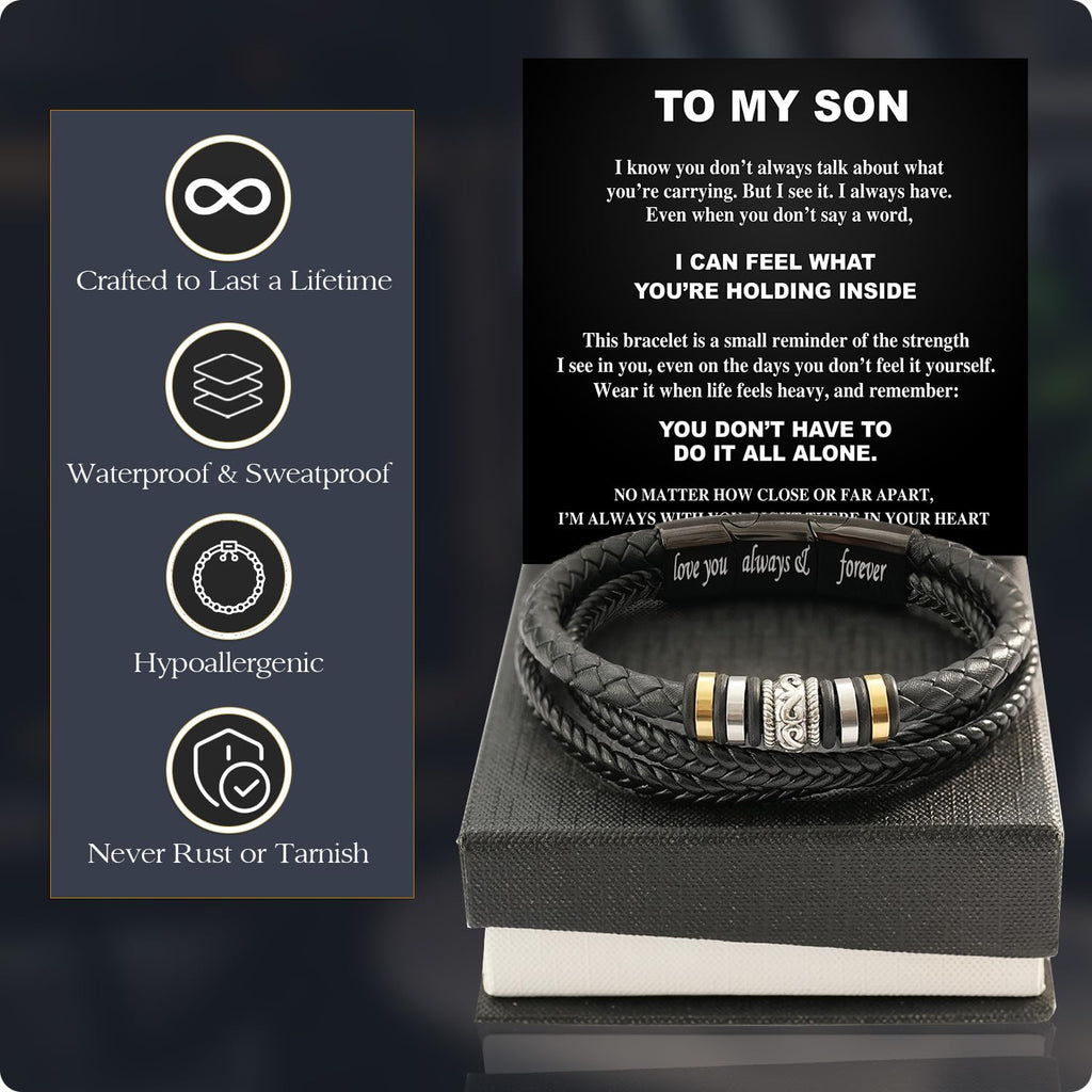 Larvincy To My Son Bracelet From Mom Dad, Wedding Birthday Graduation Gifts