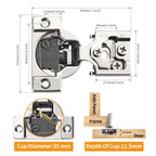 Chibery 10 Pack 1/2" Overlay 4D Soft Close Concealed Hinges for Face Frame Door, Adjustable Closing Speed, Smooth Slow Self Close Hinges, Satin Nickel, 105° Open Angle Stainless Steel Cabinet Hinges