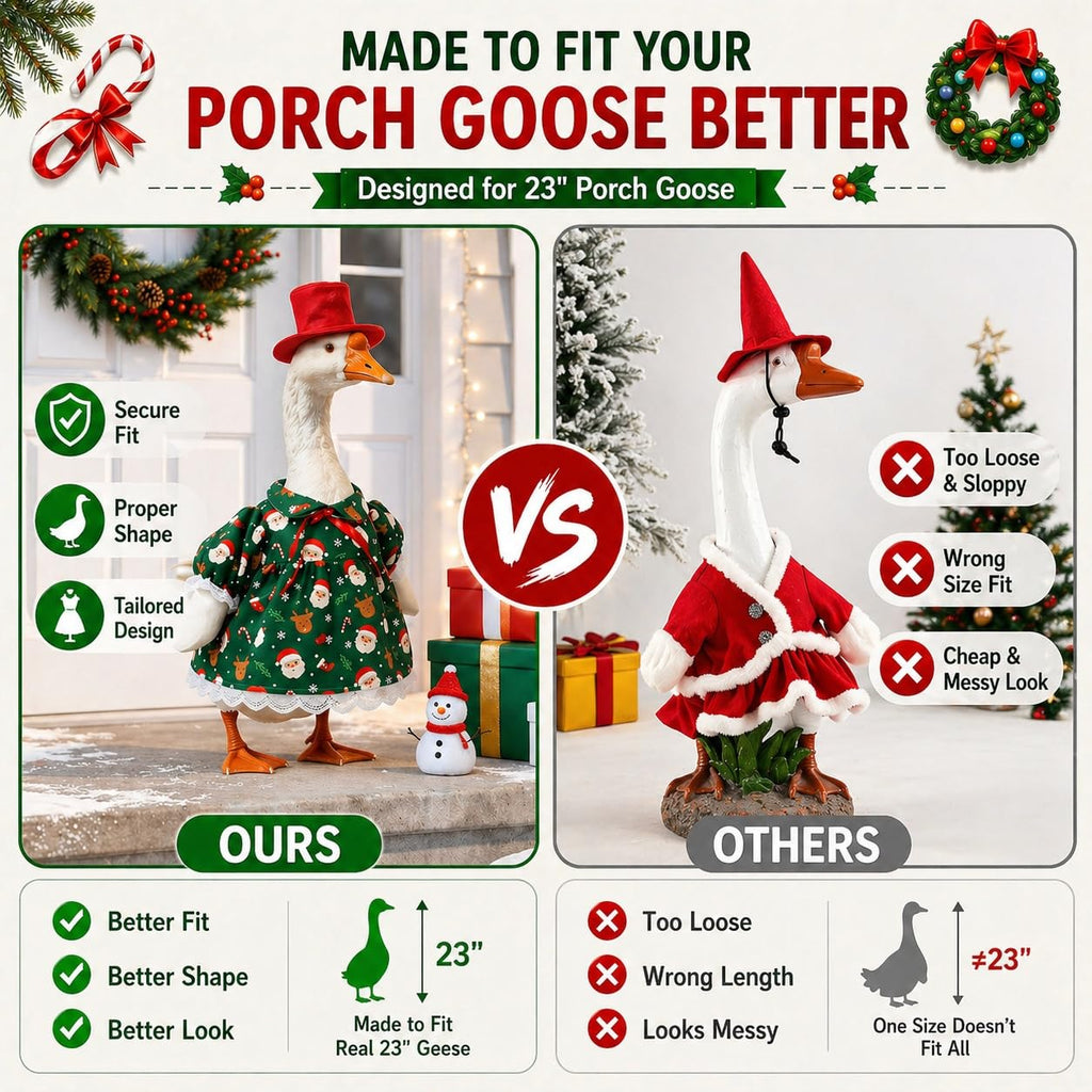 WeLyruff 8 Set Porch Goose Outfits - Gift for Patio Lawn Decor