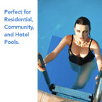 RESILIA Stay-Put Swimming Pool Ladder Mat - Non-Slip, Wide Ribbed, Protective Pad, 36 Inches x 36 Inches, 0.125 Inch Thick, Royal Blue, Made in USA