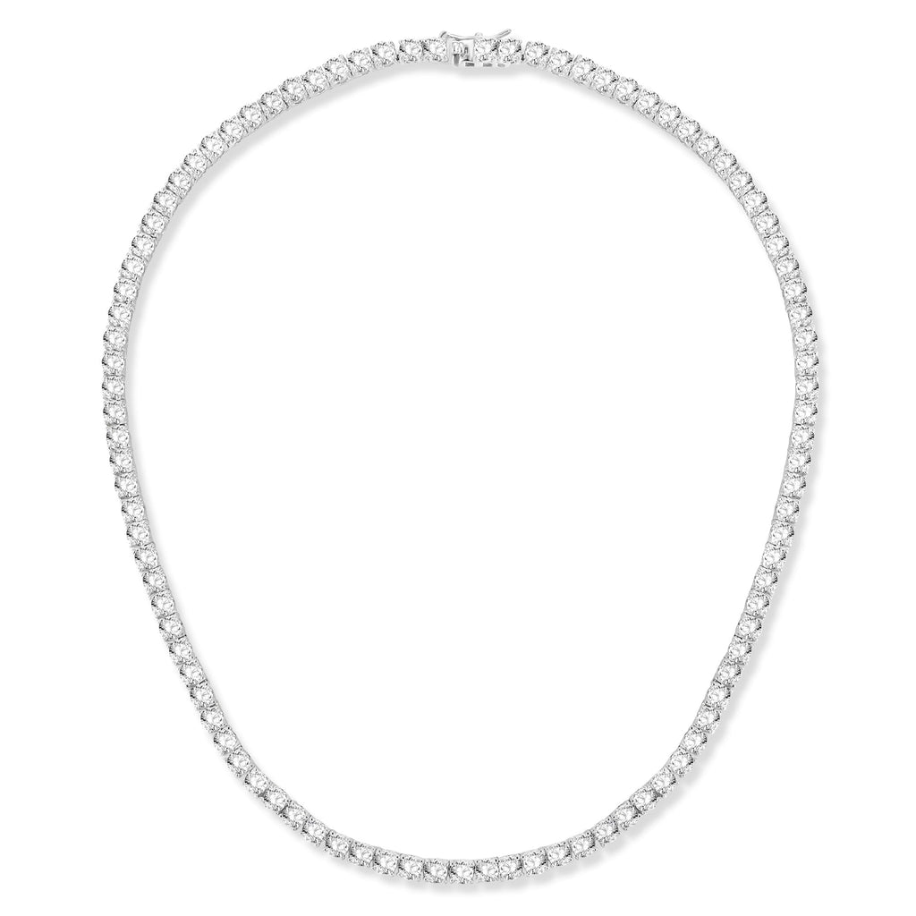 Gemsme 4.0mm Cubic Zirconia Tennis Necklaces for Women and Men |White18inch