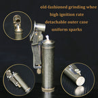 SCGHBK Kerosene Trench Lighter Vintage Metal Portable Refillable Lighter Bronze