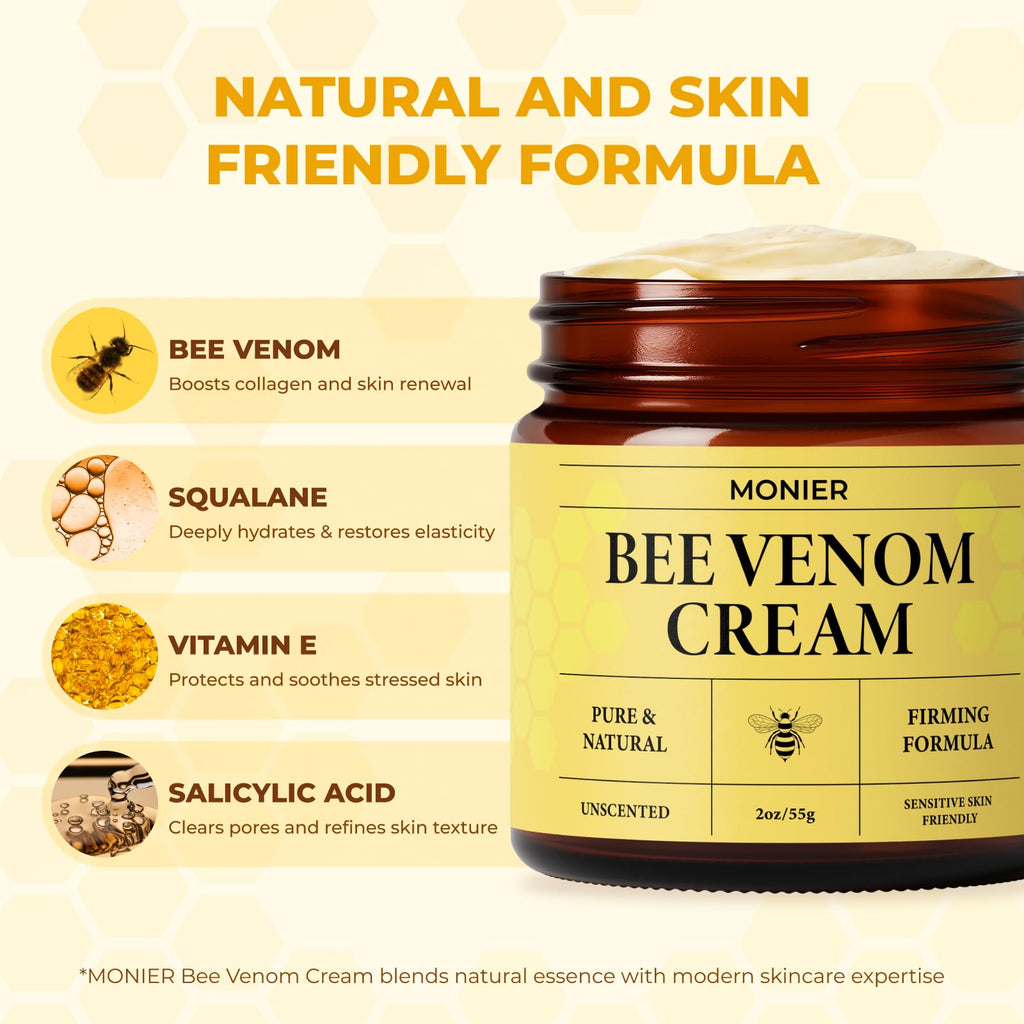 Bee Venom Cream | Hydrating, Smoothing, Firming, Wrinkle-Reducing | Comprehensive Bee Venom Skin Treatment Cream (Enhanced Formula)