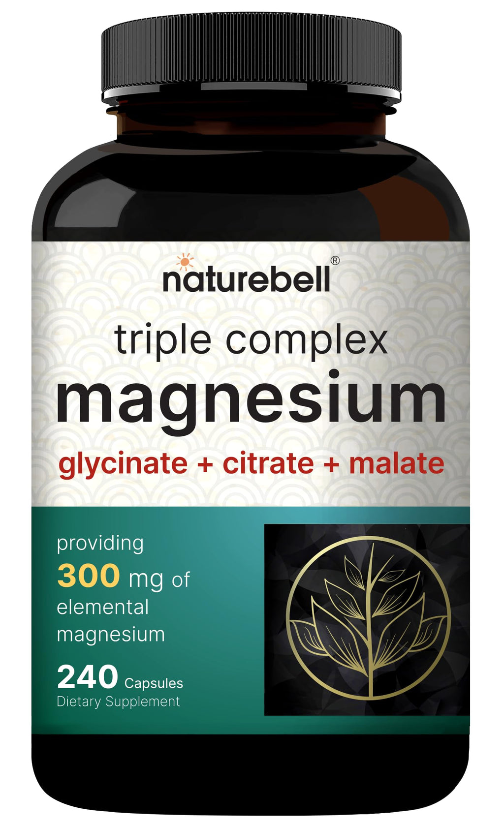 Magnesium Complex 1,000mg, 240 Capsules | Triple Magnesium Complex with Glycinate, Citrate, & Malate | Chelated & Purified for Better Absorption | Filler Free, Non-GMO