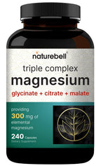 Magnesium Complex 1,000mg, 240 Capsules | Triple Magnesium Complex with Glycinate, Citrate, & Malate | Chelated & Purified for Better Absorption | Filler Free, Non-GMO