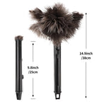 FeelfunFeather Retractable Feather Duster-Genuine Ostrich Feathers,Anti-Static,Reusable Eco-Friendly Handheld Cleaning for Keyboard,Home,Car,Office(10 to 15 Inches) 3 Pack