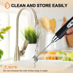 YUSWKO Handheld Milk Frother Wand for Coffee, Rechargeable Electric Whisk