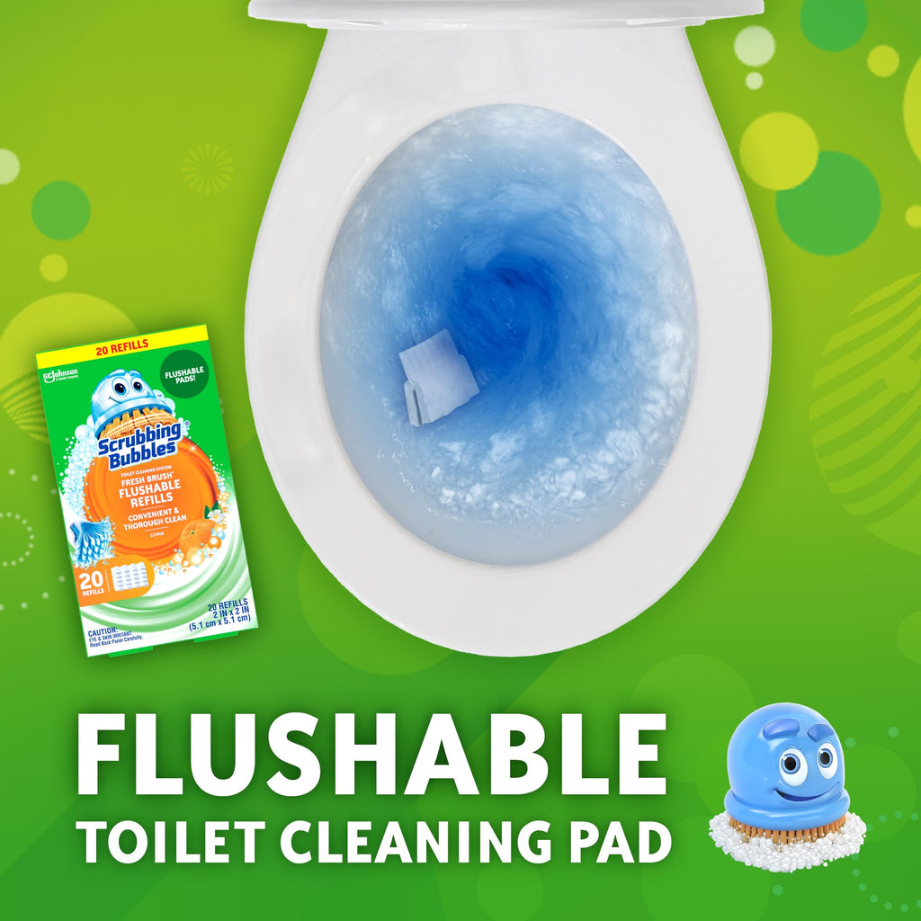 Scrubbing Bubbles Fresh Brush Flushable Cleaner Refills, 20 Count, (2-Pack)