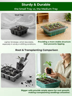 Seed Starter Tray 3 Pack with Heating Mat & 24 Full Spectrum LEDs Grow Light – Auto cycle Timer, Humidity Dome Ventilation Cover, Drainage Holes, Includes Gardening Tools – Transparent version