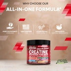 Clean Nutra Creatine Powder for Men + HMB BCAA L Arginine L Citrulline Tongkat Ali Saw Palmetto Ashwagandha Collagen Flax Seed Turmeric Preworkout Stevia Nitric Oxide L Glutamine Amino Acids