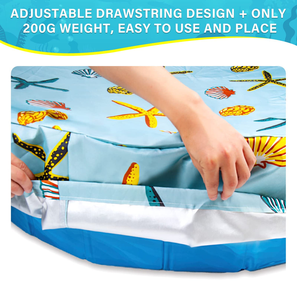 Ladadee Foldable Round Dog Swimming Pool Cover, for 32 "/63“/48” Collapsible Outdoor Tub, PVC Coating Waterproof and UV Protection, Leakproof Washable Kiddie Pet Small Paddling Bath Accessories