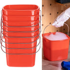 Zhehao 6 Pcs 3 Quart Small Sanitizer Cleaning Bucket, Red