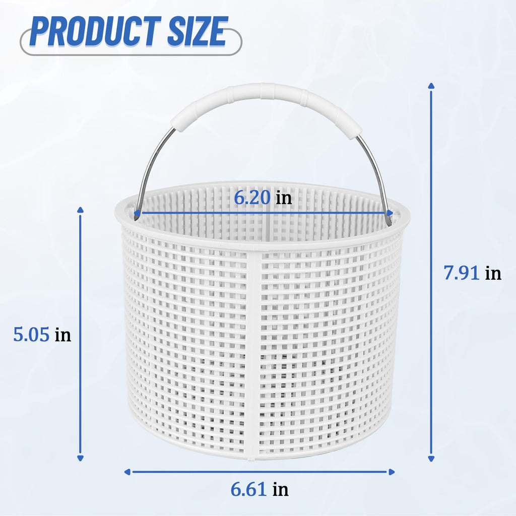 BOUYAO ﻿Upgrade Pool Skimmer Basket - Stainless Steel Handle & Rubber Grip | Direct Replacement for Hayward SPX1082CA & Aladdin B-152, Compatible with Hayward SP1082, SP1075 In-Ground Pool Skimmers