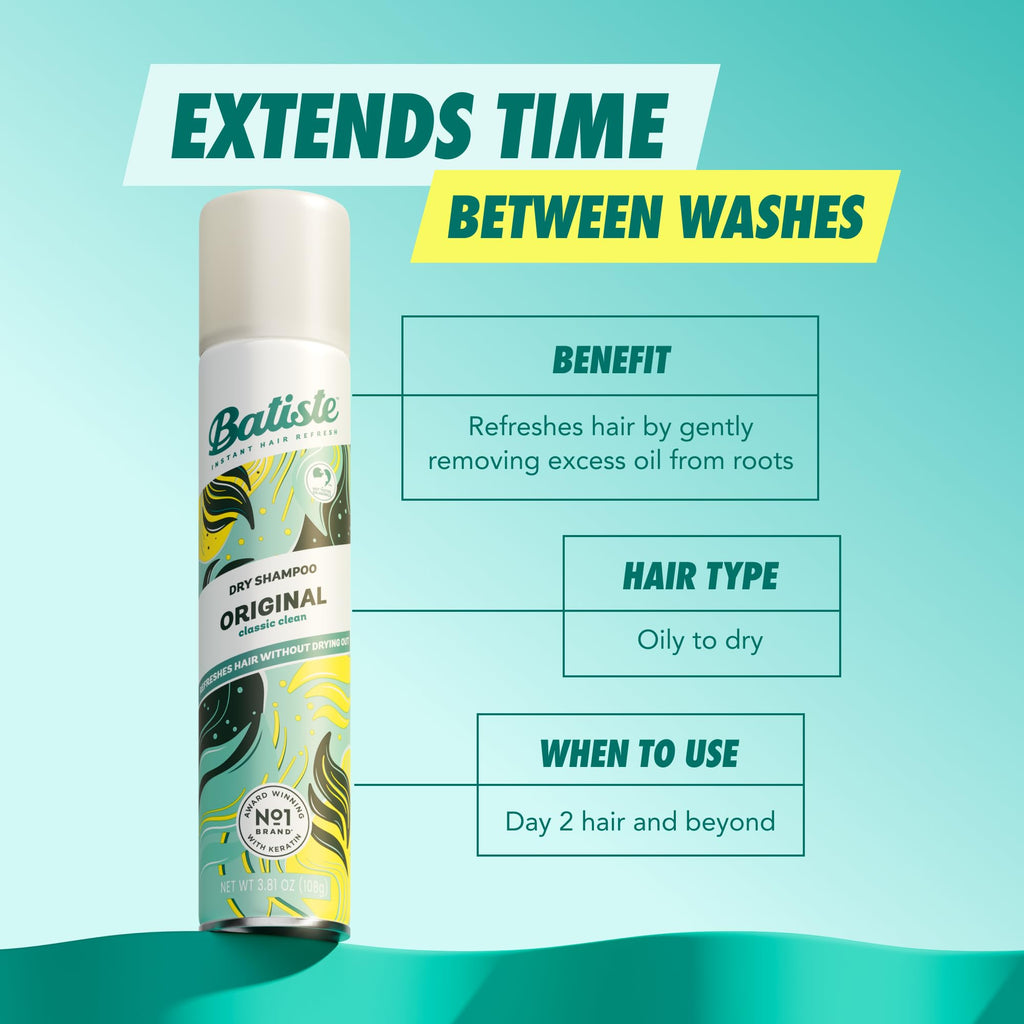 Batiste Original Dry Shampoo, Waterless Shampoo, 3.81oz 3 pack