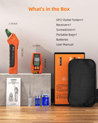 Focemta Circuit Breaker Finder & GFCI Outlet Tester with Digital LCD Display, 90-135V Electrical Circuit Tracer Tool for Electricians/DIY – Lightweight (Includes Batteries & Carrying Case)