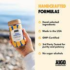 JUGO Focus + SUPERFOODS Ashwagandha Gummies with Vitamin D3 & Superfruit Blend, Vegetarian-Friendly Focus Supplement with Adaptogens, Gelatin-Free and Gluten-Free, Non-GMO, Made in USA, 40 Coun