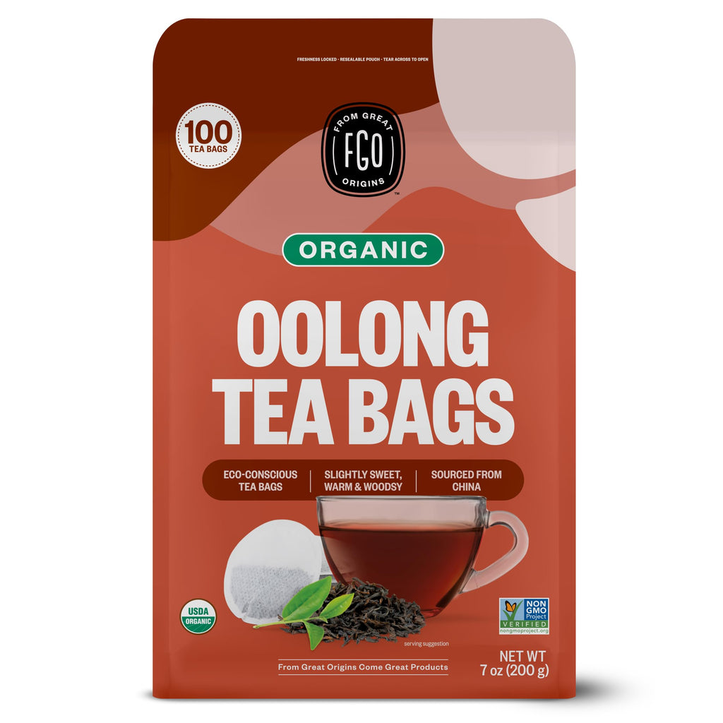 FGO Organic Oolong Tea, Eco-Conscious Tea Bags, 100 Count, Packaging May Vary (Pack of 1)