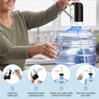 JOYHILL 5 Gallon Water Bottle Dispenser, USB Charging Water Bottle Pump, Portable Water Dispenser Pump for Camping（Black）