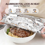 Reusable Aluminum Foil Food Covers, 2026 New Thickened Heat-Resistant Material with Continuous Warmth, Fresh Keeping Food Cover for Home Kitchen Meals Vegetables Fruits Leftovers (B-100Pcs)