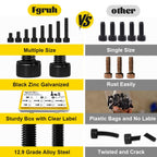 Fgruh 750PCS M3 Hex Socket Screw Assortment Kit,M3x6/8/10/12/16/20/25/30 mm