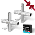 DURATECH 4 Way Sillcock Key Set, 1/4", 9/32", 5/16", 11/32", 2-Pack, for Valve, Faucet, and Spigots