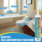Silicone Caulk & Sealant Clear, 6 Pack - 100% Waterproof Silicone Sealant, Silicone Caulking for Kitchen and Bathroom, Toilet, Sink, Window ＆ Door Use, Shrink & Crack Proof (10.1 FL.OZ/300ml)