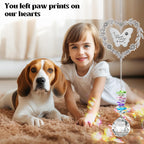 Elivida Dog Memorial Gifts for Loss of Dog, Pet Sympathy Suncatcher with Personalized Words, Cat Death Remembrance Gift for Pet Lovers, Heart Shaped Cat Bereavement Ornament with Sympathy Card