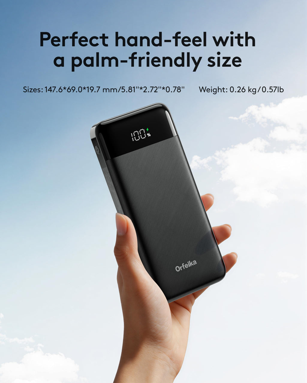 Orfeika Fast Charging Portable Charger Power Bank with Built-in 4 Cables