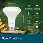 Linkind BR30 LED Flood Light Bulbs Indoor, 65W Equivalent Dimmable LED Recessed Bulbs, 10W 850 Lumens, 4000K Cool White E26, UL FCC Certified, Recessed Can Light Bulb for Bedroom Bathroom, 12 Packs