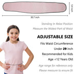 Luwint Kids Waist Belt Brace Support - Abdominal Binder Hernia Band for Waist Back Pain Relief Dance Yoga Volleyball Basketball (Pink)