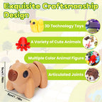 Gencokok 30PCS 3D Printed Animals Set, 1.96In Mini 3D Printed Animals, Animal Figurines Exquisite Cute Pocket Pets Toy, Cute Articulated Flexible Fidget Toy for Desk Decoration, Party Favors