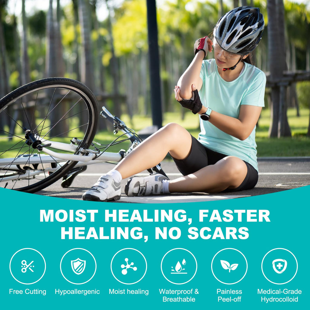 Hydrocolloid Roll for Wound Care, Hydrocolloid Bandages with Self-Adhesive, Cut-to-Size Patch Bandages, Ultra Absorbent, Waterproof, First Aid Kit Essential (3IN*12FT)