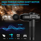 TOLOCO Massage Gun, Deep Tissue Back Massage for Athletes for Pain Relief, Percussion Massager with 10 Massages Heads & Silent Brushless Motor, Mothers Day Gifts, Black