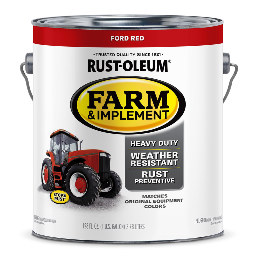 Rust-Oleum 280177 Farm & Implement Enamel Paint, Gallon, Ford Red