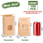 Moretoes 100pcs Small Bakery Cookie Bags with Seal,3.5x2.2x6.7In Treat Bags