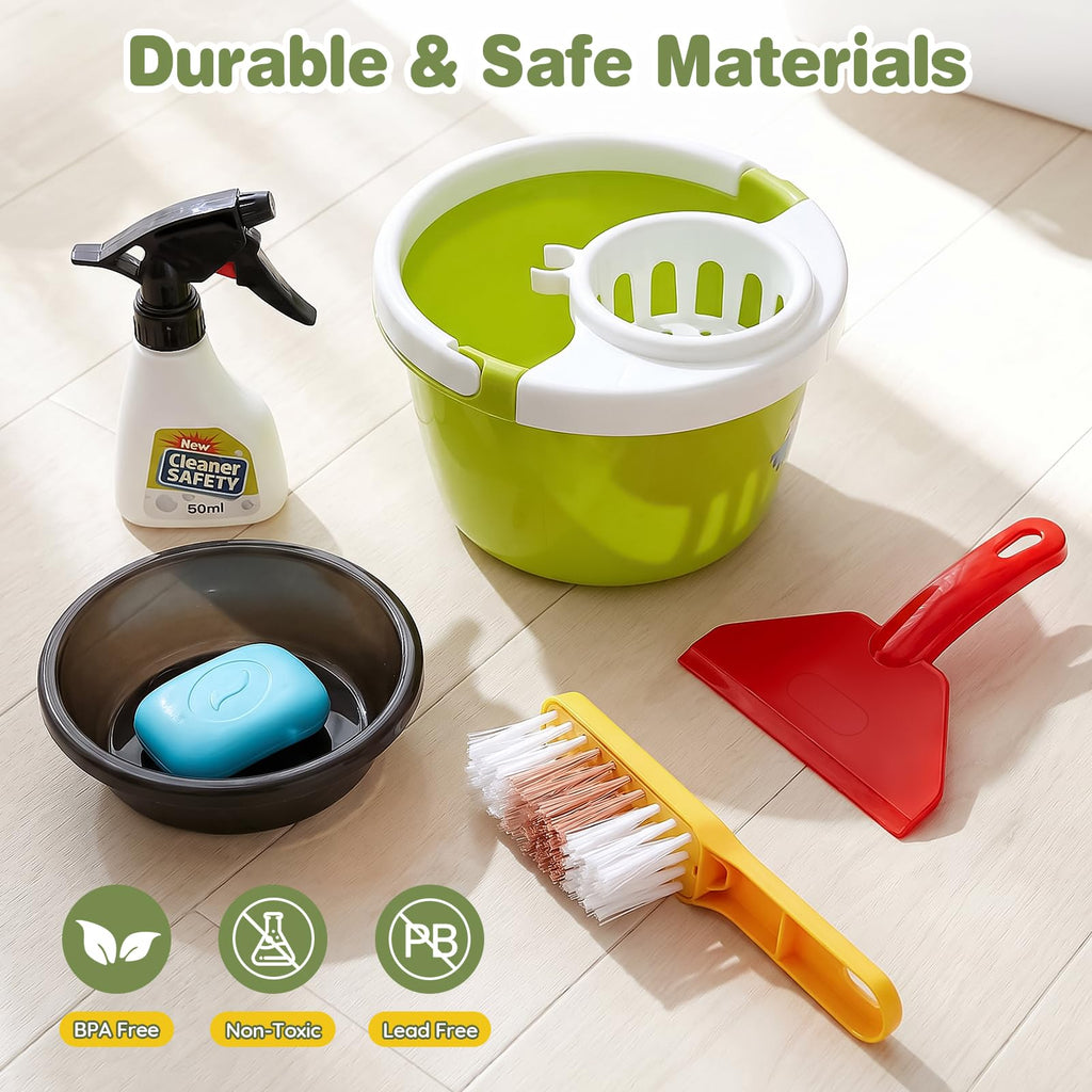 Dreamon Cleaning Set for Children - 14Pcs Toy Cleaning Set with Toy Vacuum