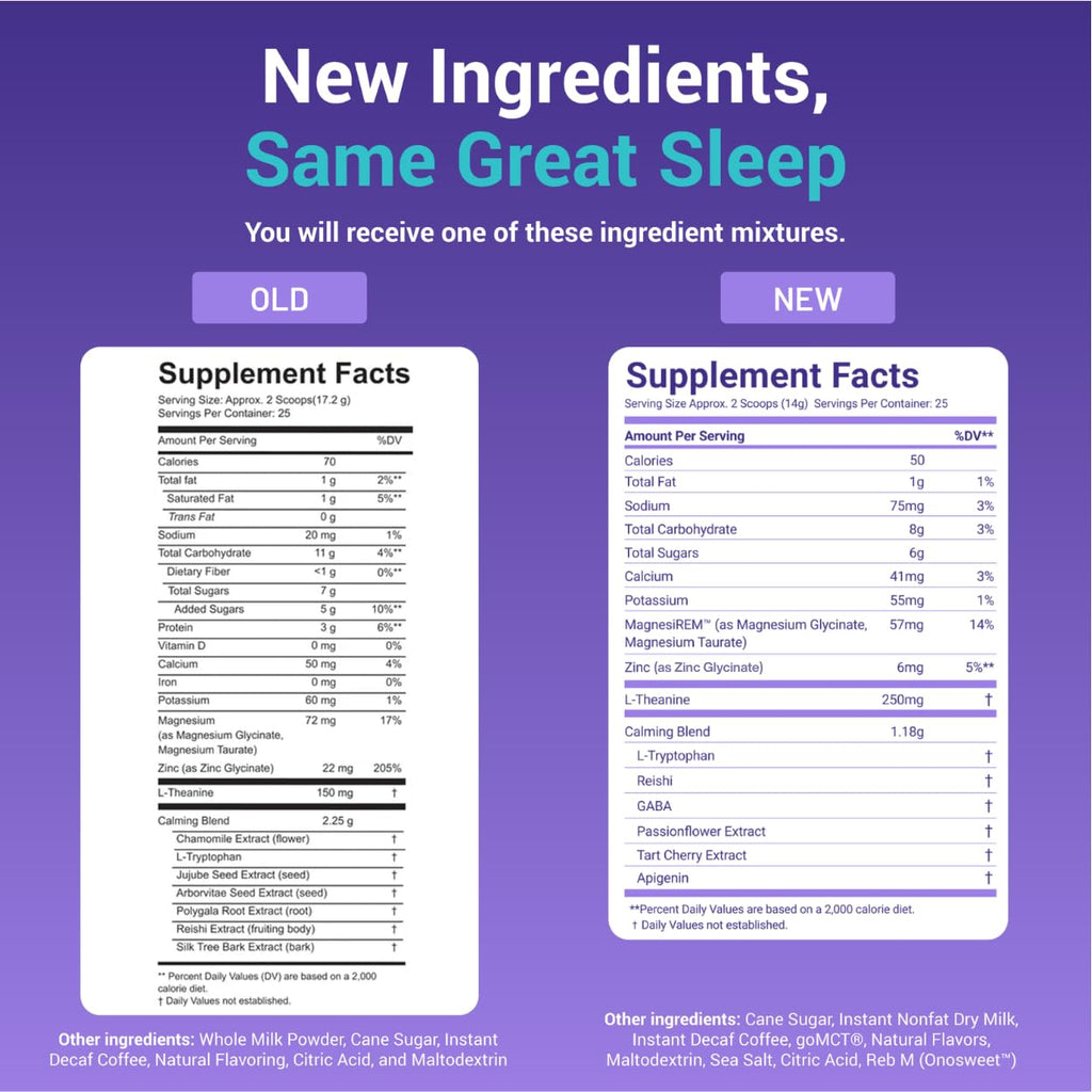 MoonBrew Nighttime Magnesium Vanilla Latte Mix, Natural Sleep Aid Drink Mix for Adults - Calming Melatonin-Free Sleep Support Powder with Magnesium Glycinate, L-Theanine, Chamomile & Zinc