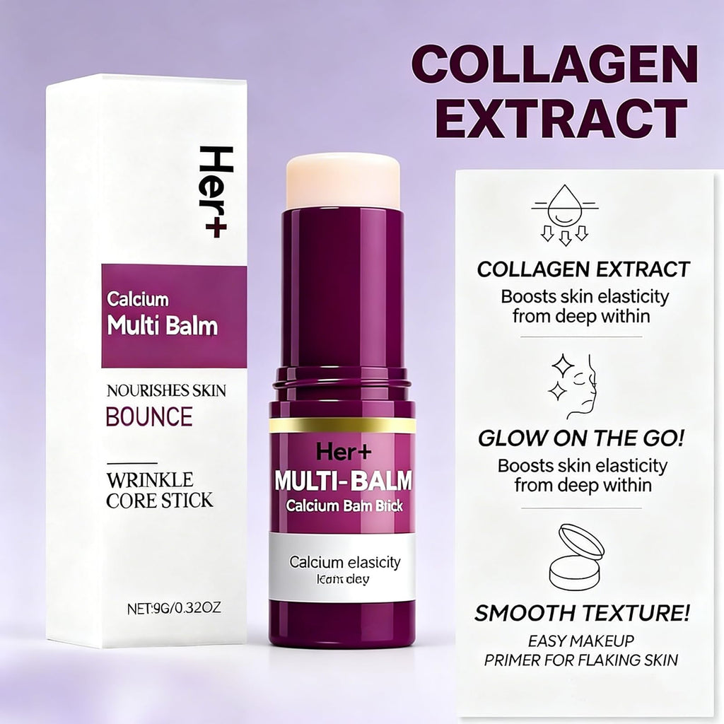 Her+ Calcium Multi Balm Stick, Her+ Nutrition Volume Calcium Balm, Firming & Moisturizing, Korean Collagen Skincare, Anti-Wrinkle, Hydrating, Lifting Cream for Eyes, Face & Neck