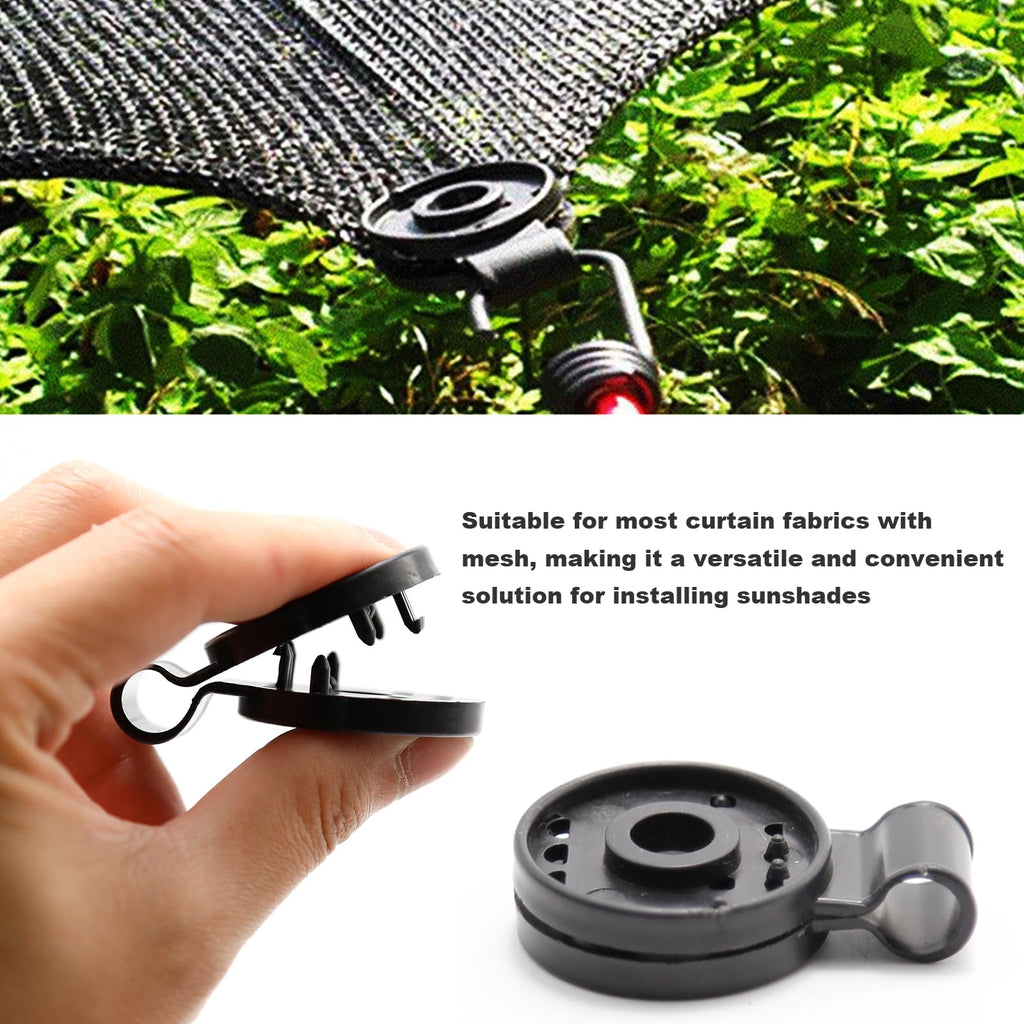 100PCS Shade Cloth Clips with Lock Grip, Heavy Duty Round Plastic Clips for Windproof Awning, Sun Shade Net, Garden Greenhouse and Anti Bird Netting