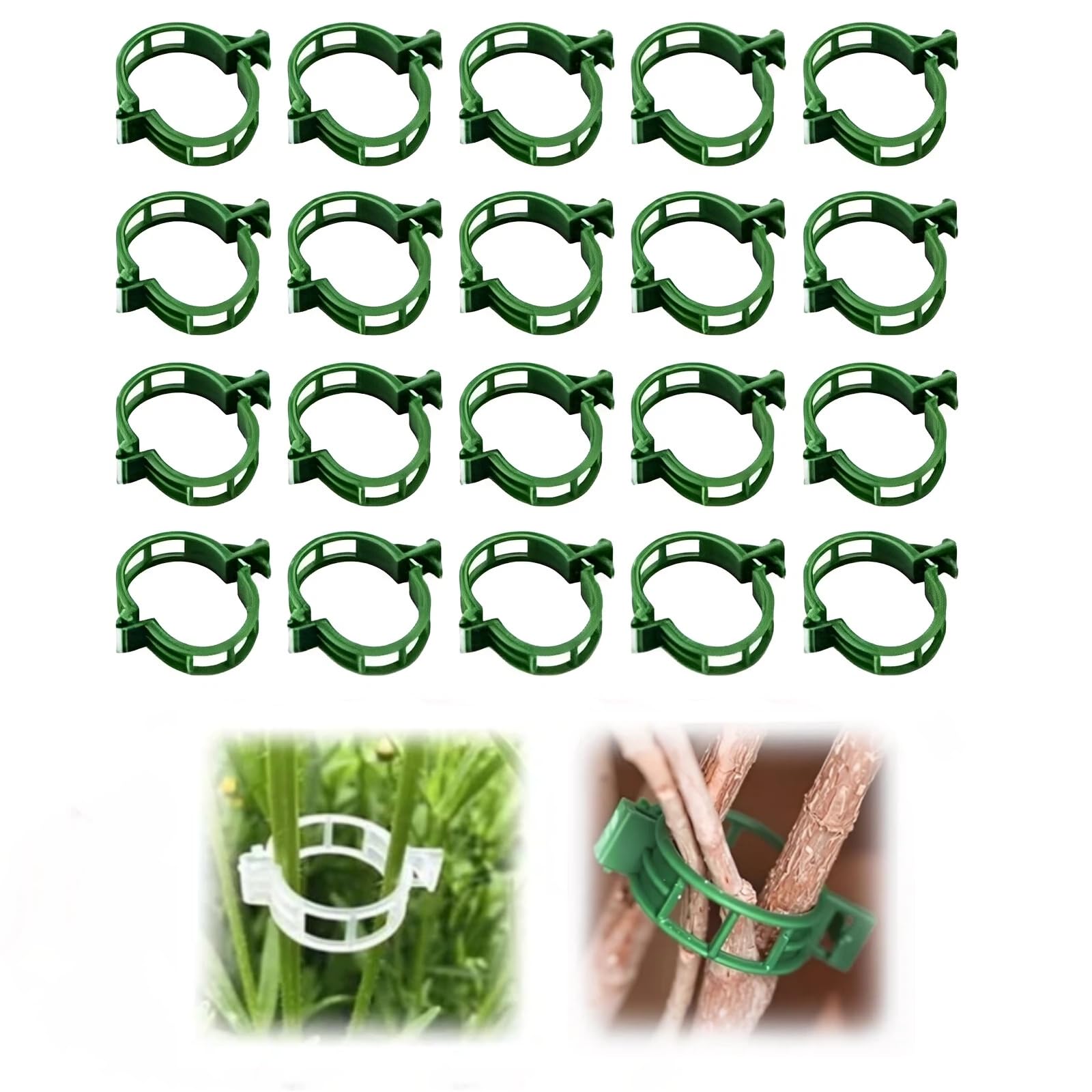 Mqacpu 50Pcs Tomato Clips, Plastic Plant Support Clips for Securing Plants
