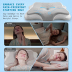 Newpol Comfort Memory Foam Pillow for Neck Pain Relief & Cervical Support - Cooling Material Ergonomic Bed Massage Pillow for Side/Back/Stomach Sleepers