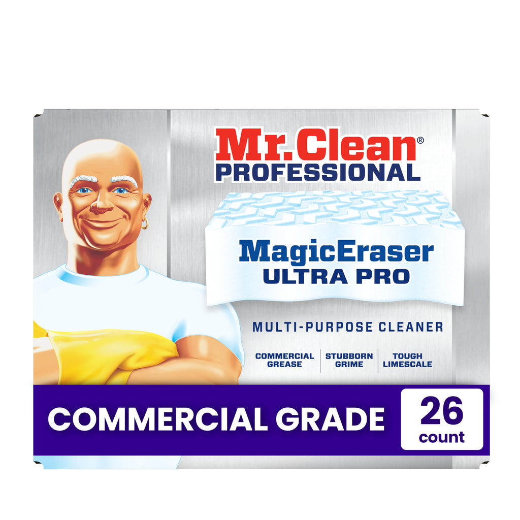 Mr. Clean PRO Magic Eraser Ultra Pro, Bulk Cleaning Sponges for Commercial Grease and Stain Removal, Heavy Duty (26 count)