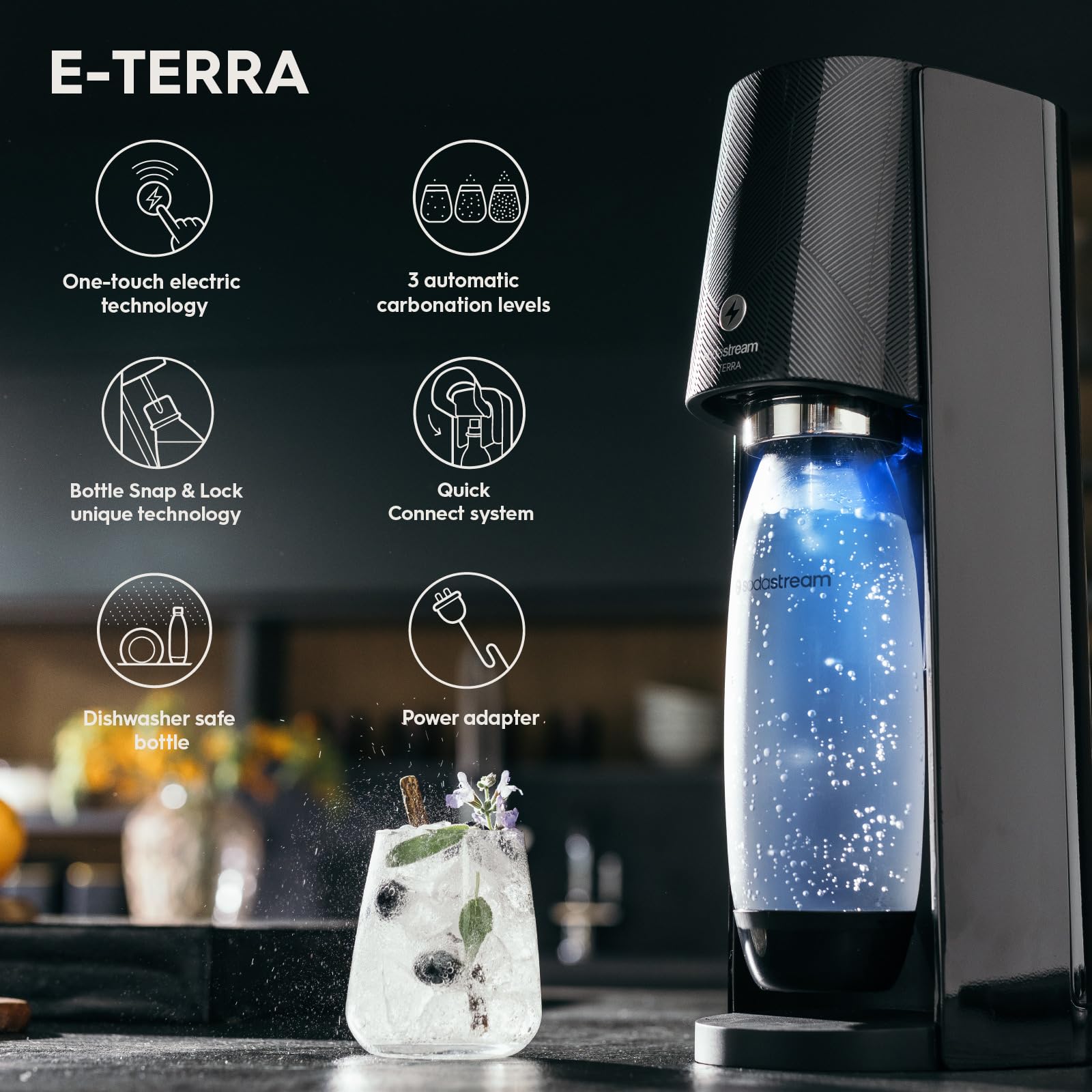 Gaia Black Sparkling Water Machine